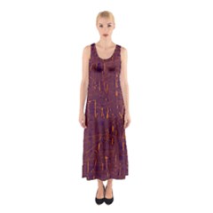 Purple Pattern Sleeveless Maxi Dress