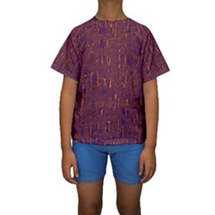 Purple Pattern Kid s Short Sleeve Swimwear