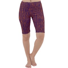 Purple Pattern Cropped Leggings 