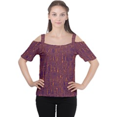 Purple Pattern Women s Cutout Shoulder Tee