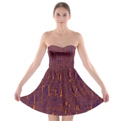 Purple Pattern Strapless Dresses by Valentinaart