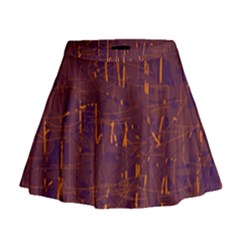 Purple Pattern Mini Flare Skirt