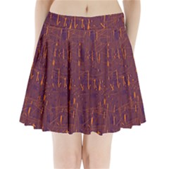 Purple Pattern Pleated Mini Mesh Skirt