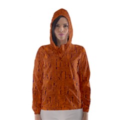 Orange Pattern Hooded Wind Breaker (women)