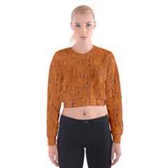 Orange Pattern Women s Cropped Sweatshirt