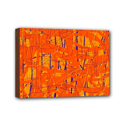 Orange Pattern Mini Canvas 7  X 5  by Valentinaart