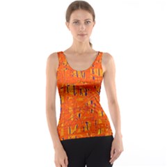 Orange Pattern Tank Top