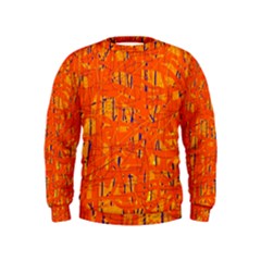 Orange Pattern Kids  Sweatshirt