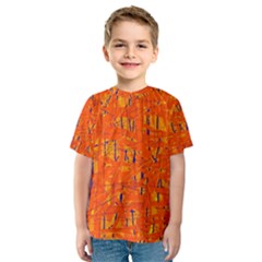 Orange Pattern Kid s Sport Mesh Tee