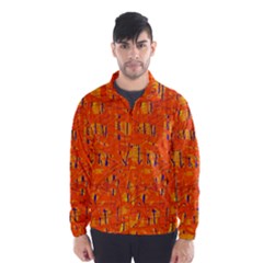 Orange Pattern Wind Breaker (men) by Valentinaart