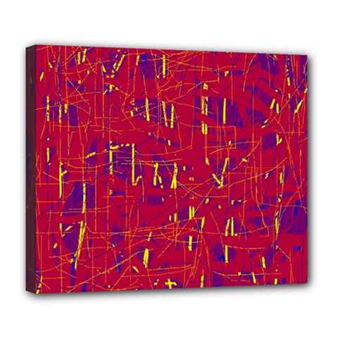 Red And Blue Pattern Deluxe Canvas 24  X 20  