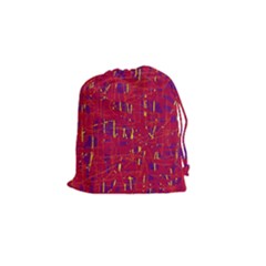 Red And Blue Pattern Drawstring Pouches (small)  by Valentinaart