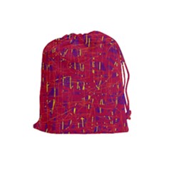 Red And Blue Pattern Drawstring Pouches (large) 