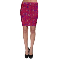 Red And Blue Pattern Bodycon Skirt by Valentinaart