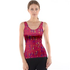 Red And Blue Pattern Tank Top by Valentinaart