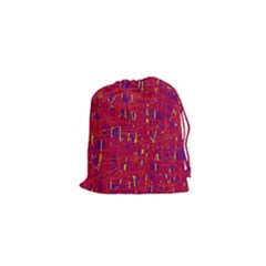 Red And Blue Pattern Drawstring Pouches (xs) 