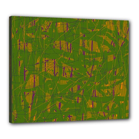 Green Pattern Canvas 24  X 20 