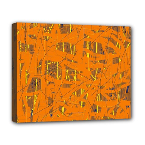 Orange Pattern Deluxe Canvas 20  X 16  