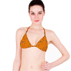 Orange Pattern Bikini Top by Valentinaart