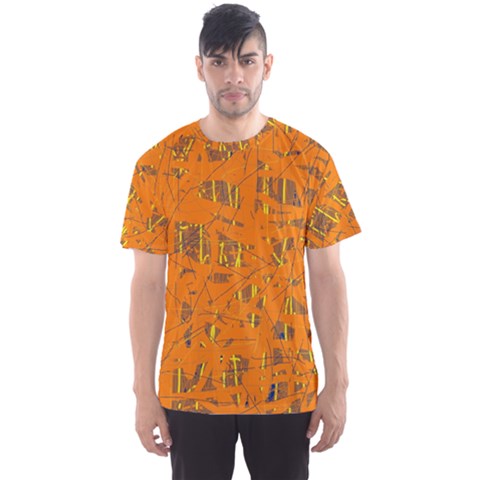 Orange Pattern Men s Sport Mesh Tee by Valentinaart