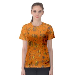 Orange Pattern Women s Sport Mesh Tee