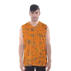 Orange Pattern Men s Basketball Tank Top