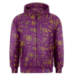 Purple Pattern Men s Zipper Hoodie