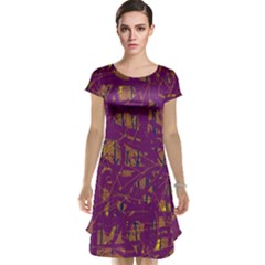 Purple Pattern Cap Sleeve Nightdress by Valentinaart