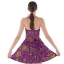 Purple pattern Strapless Dresses View2