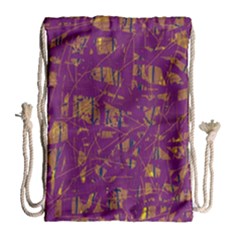 Purple Pattern Drawstring Bag (large)