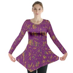 Purple Pattern Long Sleeve Tunic 