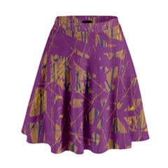 Purple Pattern High Waist Skirt