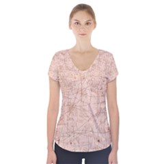 Elegant Patterns Short Sleeve Front Detail Top