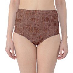 Brown Pattern High-waist Bikini Bottoms by Valentinaart