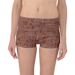 Brown Pattern Reversible Boyleg Bikini Bottoms by Valentinaart