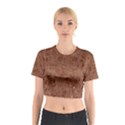 Brown pattern Cotton Crop Top View1