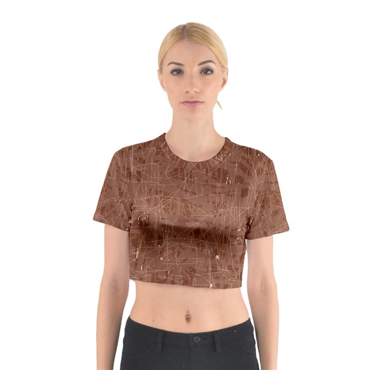 Brown pattern Cotton Crop Top