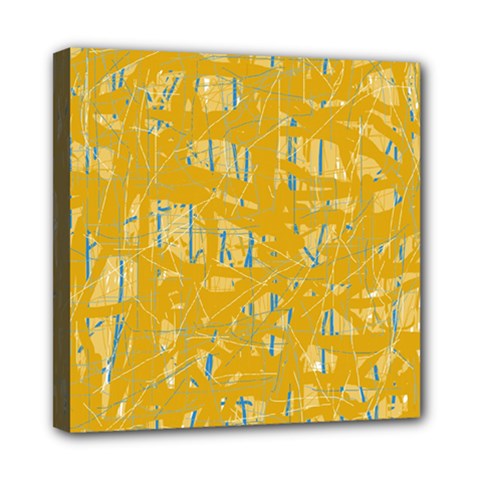 Yellow Pattern Mini Canvas 8  X 8 