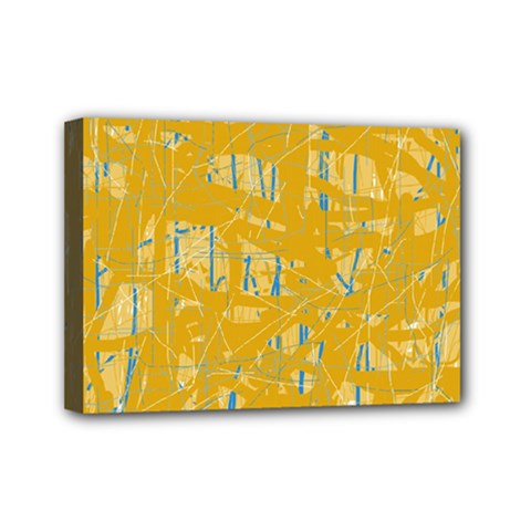 Yellow Pattern Mini Canvas 7  X 5  by Valentinaart