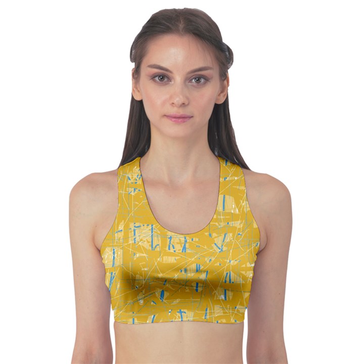 Yellow pattern Sports Bra