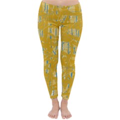 Yellow Pattern Winter Leggings 