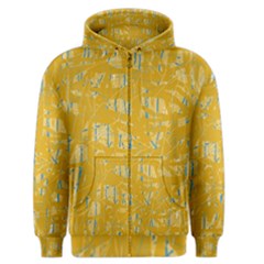 Yellow Pattern Men s Zipper Hoodie