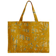 Yellow Pattern Zipper Mini Tote Bag