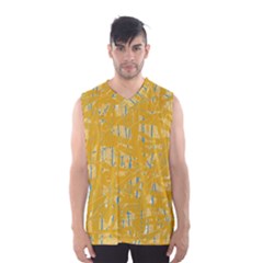 Yellow Pattern Men s Basketball Tank Top