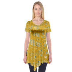 Yellow Pattern Short Sleeve Tunic 