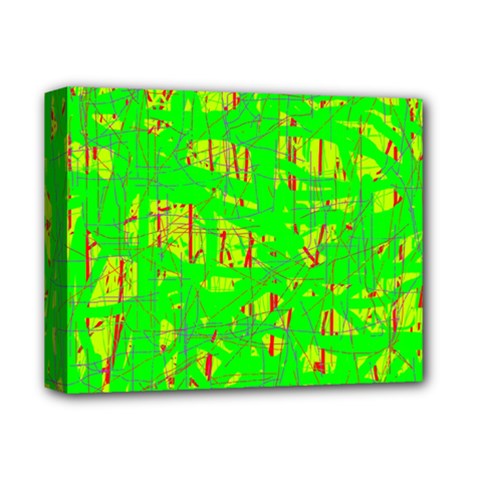 Neon Green Pattern Deluxe Canvas 14  X 11 