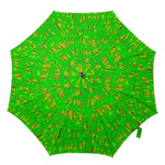 Neon Green Pattern Hook Handle Umbrellas (large)