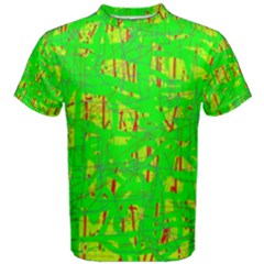 Neon Green Pattern Men s Cotton Tee by Valentinaart