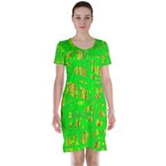 Neon Green Pattern Short Sleeve Nightdress