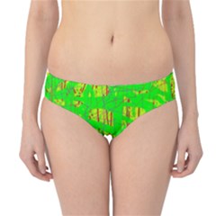 Neon Green Pattern Hipster Bikini Bottoms by Valentinaart